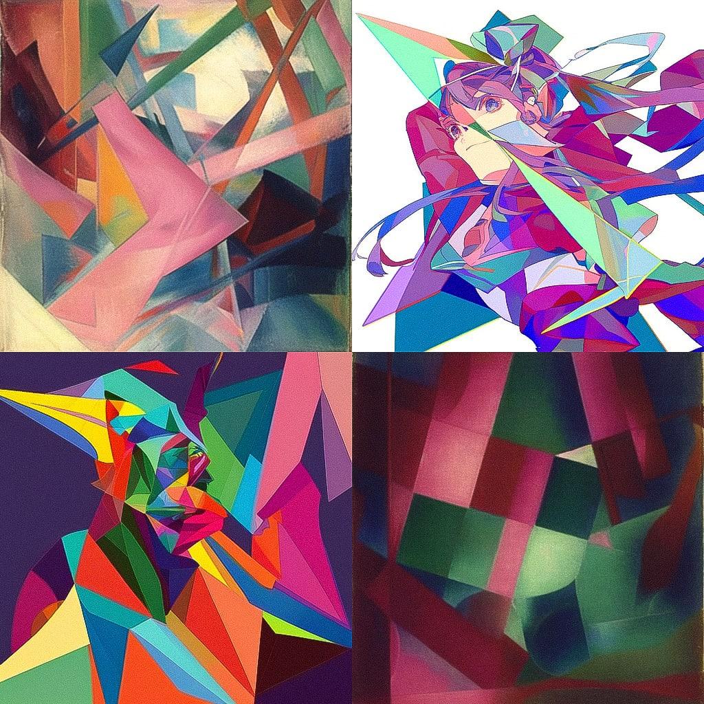 Marcel Duchamp style, Midjourney Niji 5, render 1 of 4