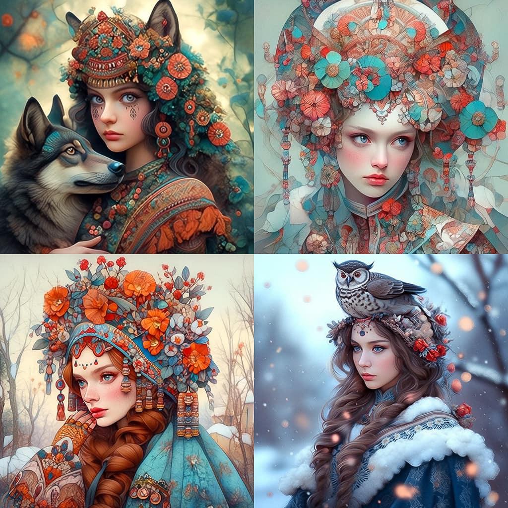 Margarita Kareva style, Midjourney Niji 5, render 1 of 4