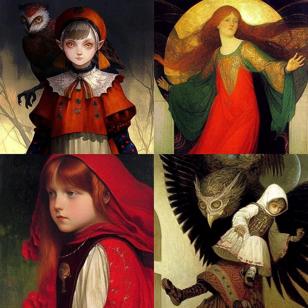 Marianne Stokes style, Midjourney Niji 4, render 1 of 4
