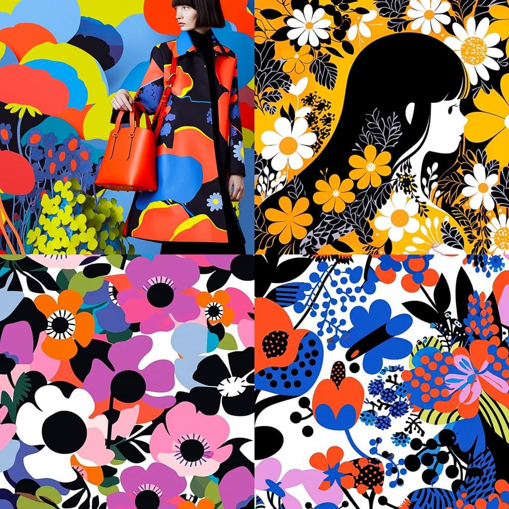 Marimekko style, Midjourney Niji 5, render 1 of 4