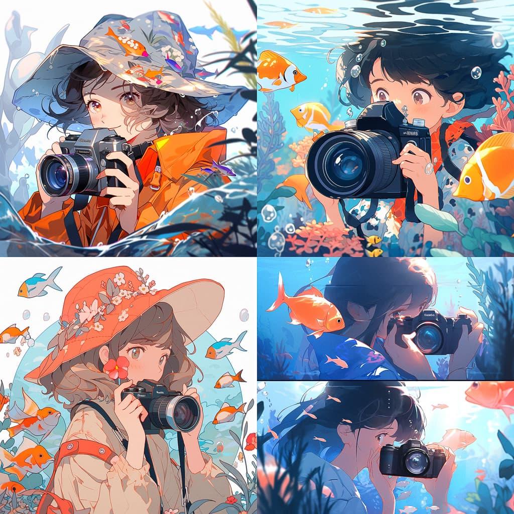 Marine photography style, Midjourney Niji 5, render 1 of 4