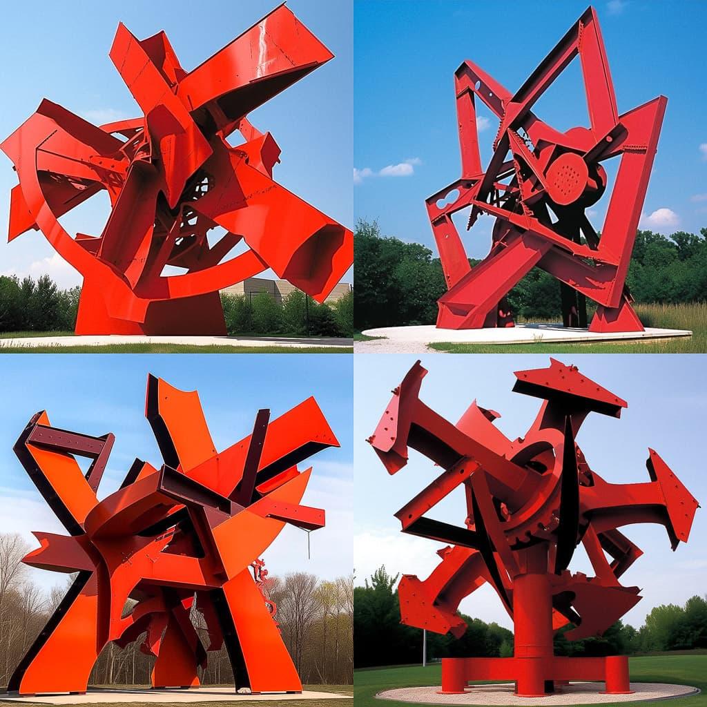 Mark di Suvero style, Midjourney Niji 5, render 1 of 4