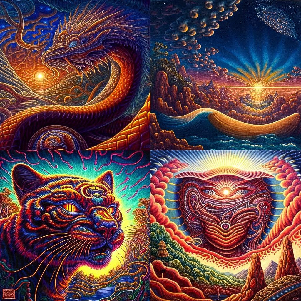 Mark Henson style, Midjourney Niji 4, render 1 of 4
