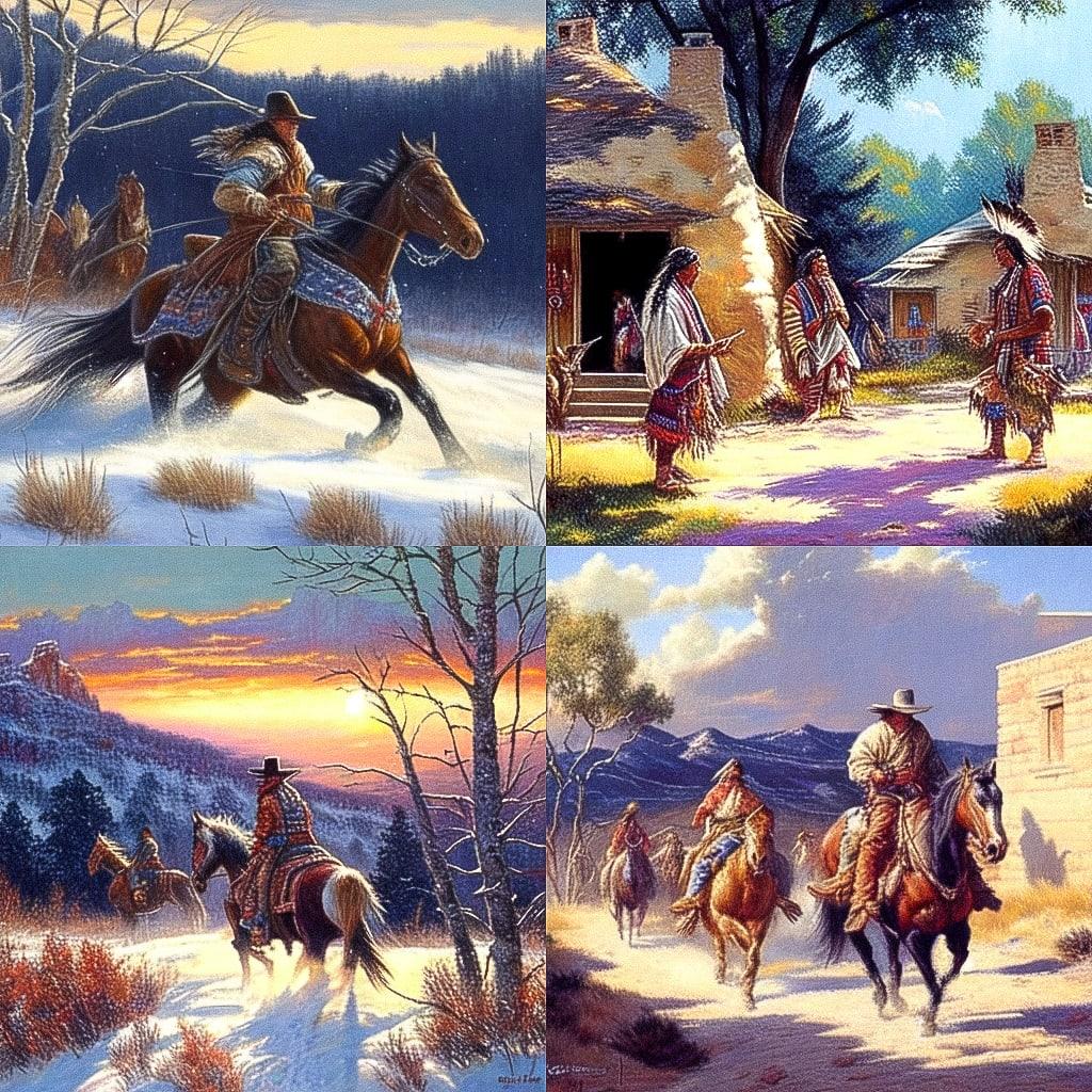 Martin Grelle style, Midjourney Niji 4, render 1 of 4