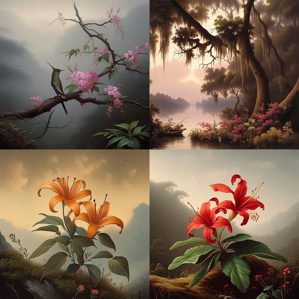 Martin Johnson Heade style, Midjourney Niji 5, render 1 of 4