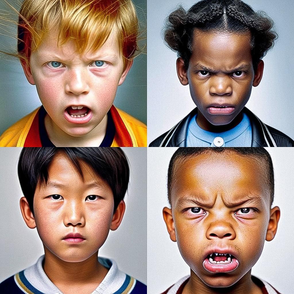Martin Schoeller style, Midjourney Niji 4, render 1 of 4