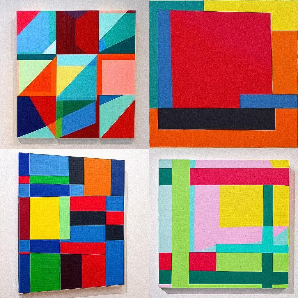 Mary Heilmann style, Midjourney Niji 4, render 1 of 4