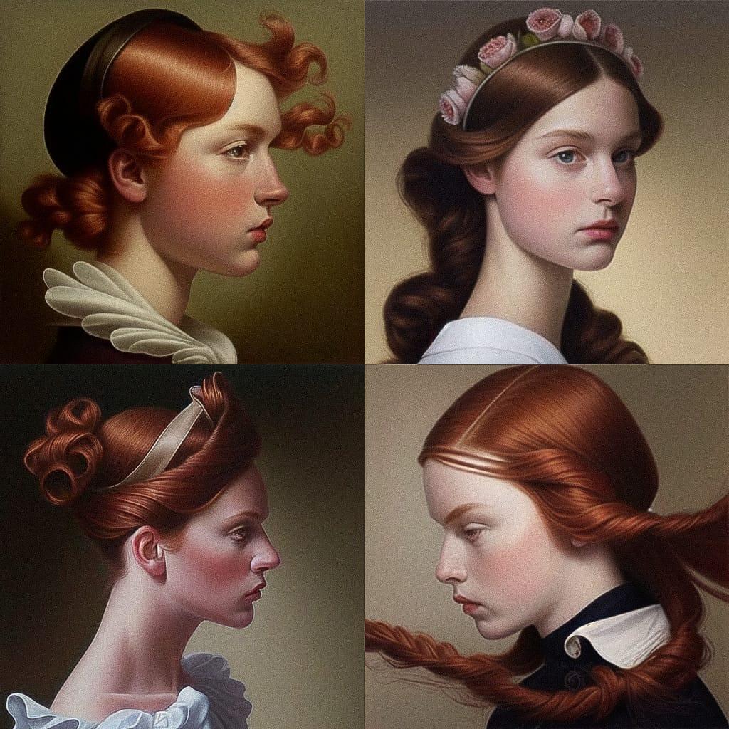 Mary Jane Ansell style, Midjourney Niji 4, render 1 of 4