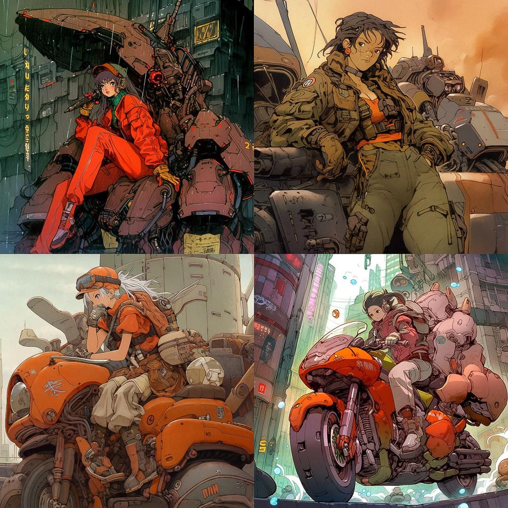 Masamune Shirow style, Midjourney Niji 5, render 1 of 4
