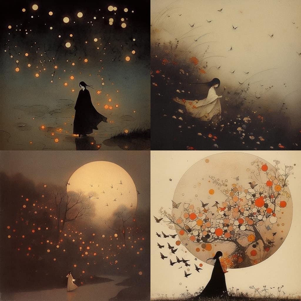 Masao Yamamoto style, Midjourney Niji 5, render 1 of 4