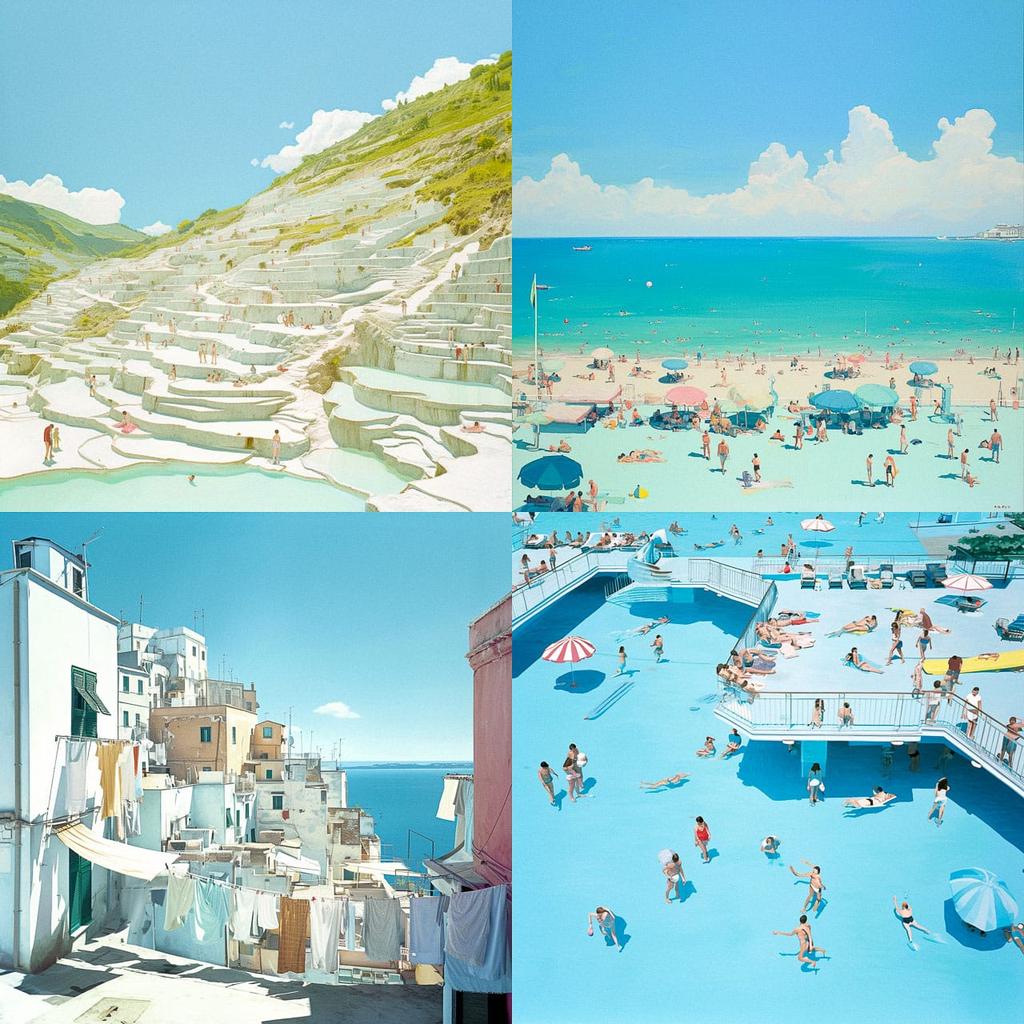 Massimo Vitali style, Midjourney Niji 6, render 1 of 4