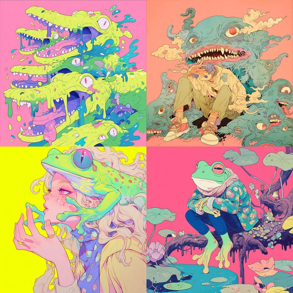 Matt Furie style, Midjourney Niji 6, render 1 of 4