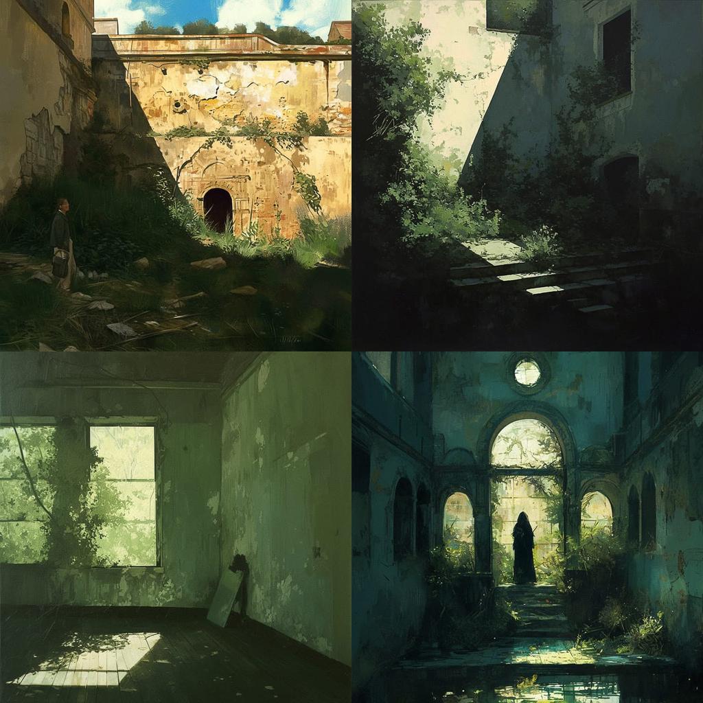 Matteo Massagrande style, Midjourney Niji 6, render 1 of 4