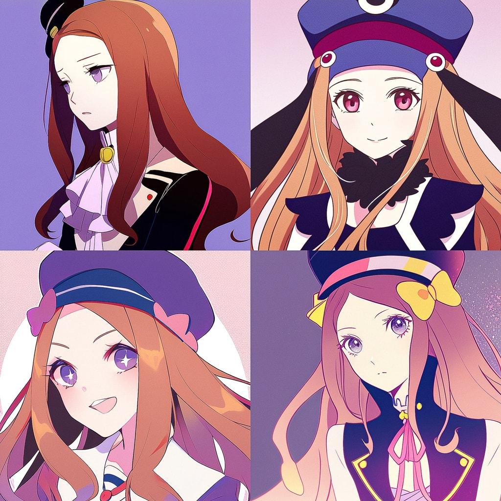 Mawaru Penguindrum style, Midjourney Niji 4, render 1 of 4