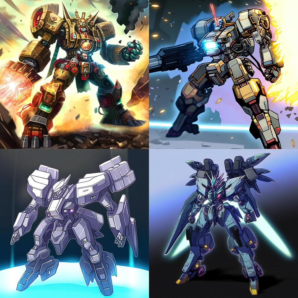 Mecha anime style style, Midjourney Niji 4, render 1 of 4