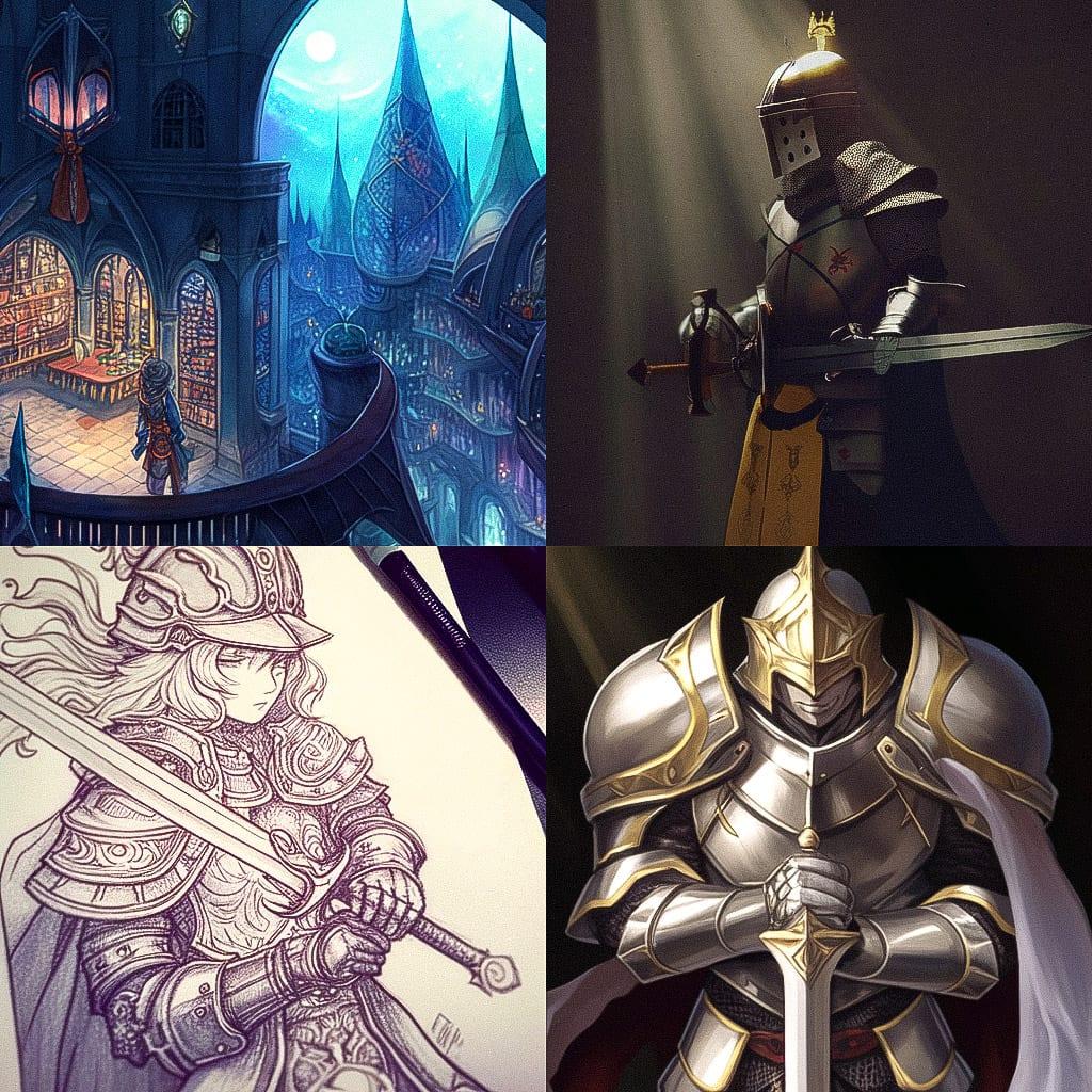 Medieval art style, Midjourney Niji 4, render 1 of 4