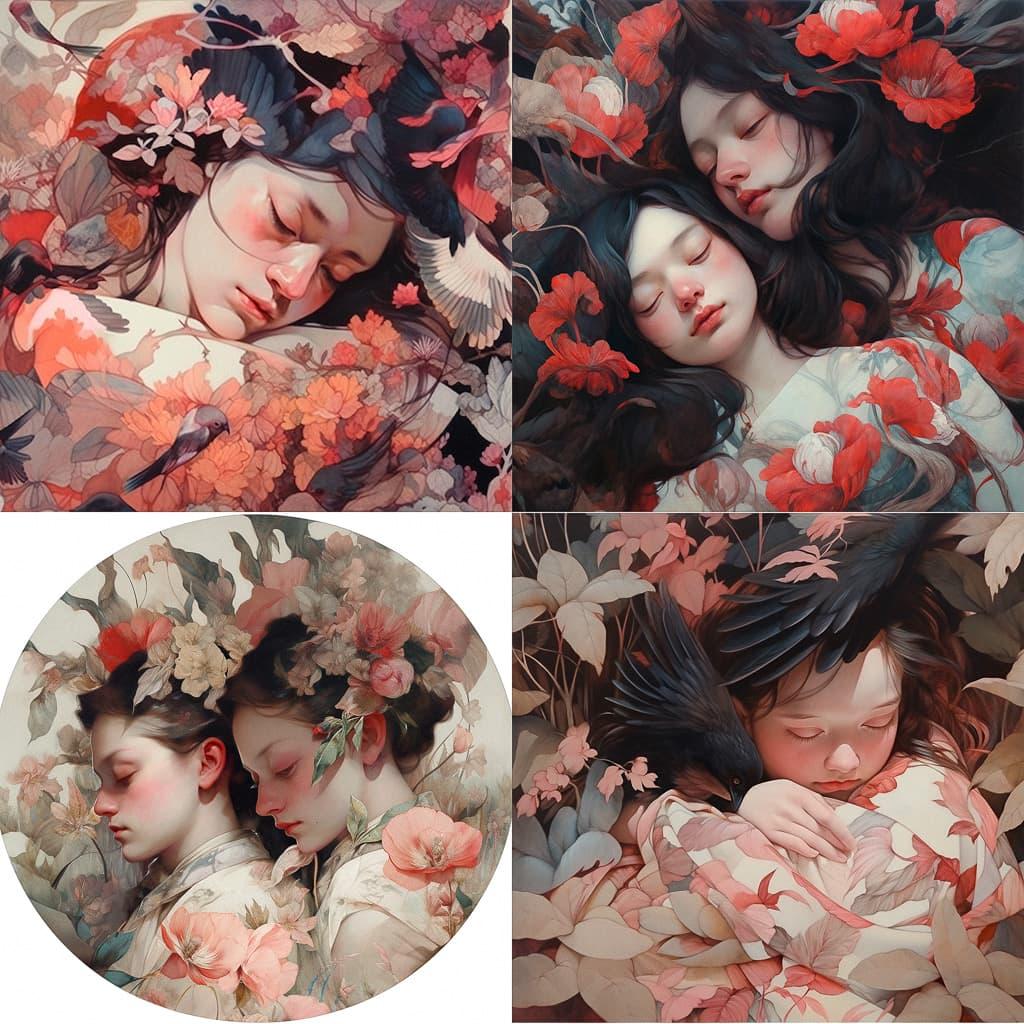 Meghan Howland style, Midjourney Niji 5, render 1 of 4
