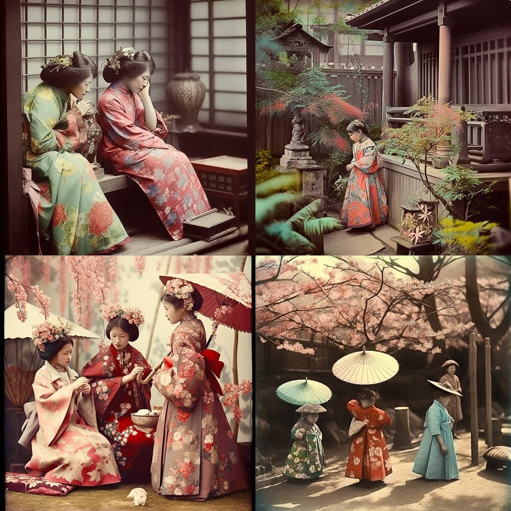 Meiji Period photography style, Midjourney Niji 5, render 1 of 4