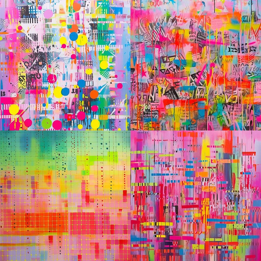 Mel Bochner style, Midjourney Niji 5, render 1 of 4