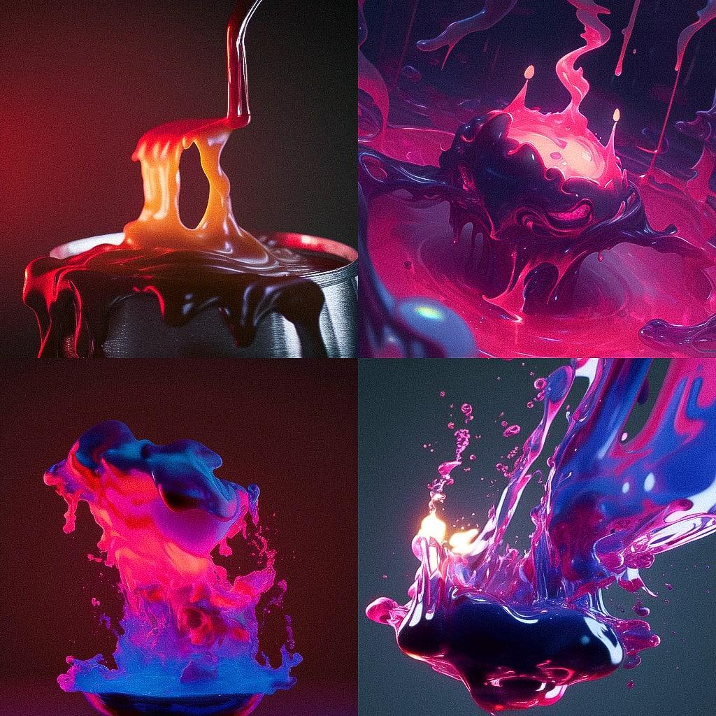 Melting wax style, Midjourney Niji 4, render 1 of 4