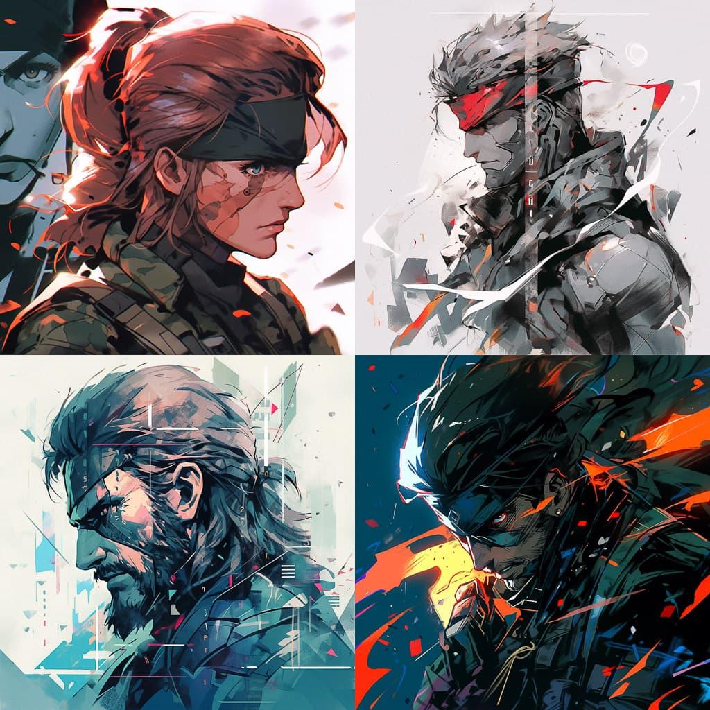 Metal Gear Solid style, Midjourney Niji 5, render 1 of 4