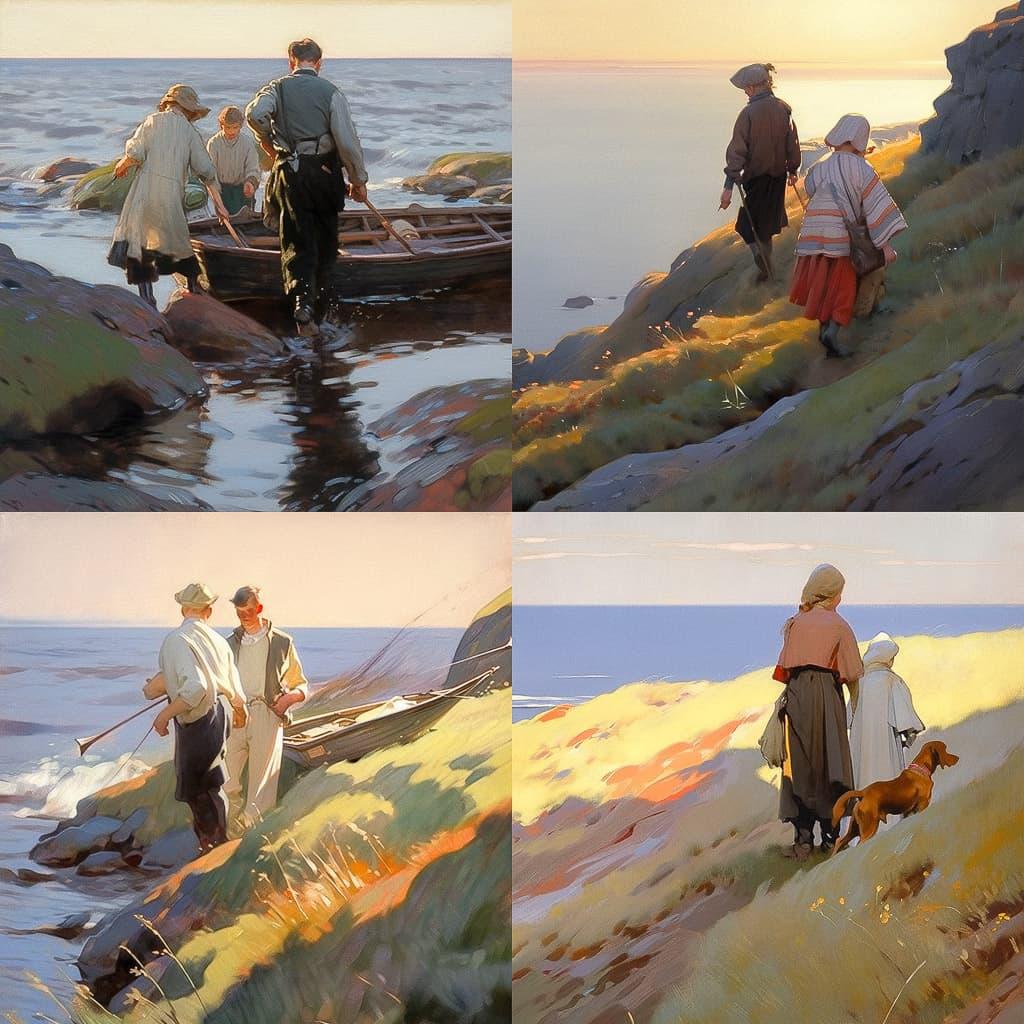 Michael Ancher style, Midjourney Niji 5, render 1 of 4