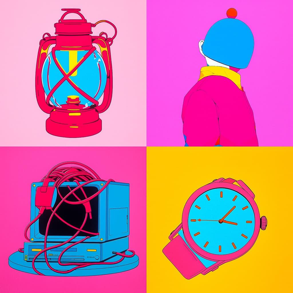 Michael Craig-Martin style, Midjourney Niji 5, render 1 of 4