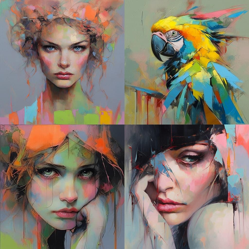 Michael Creese style, Midjourney Niji 5, render 1 of 4