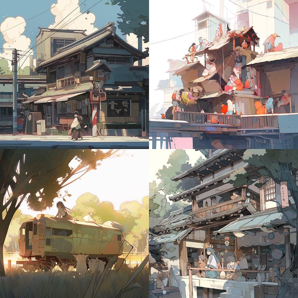 Michael Dudok de Wit style, Midjourney Niji 5, render 1 of 4