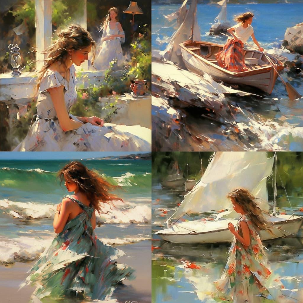 Michael Garmash style, Midjourney Niji 5, render 1 of 4