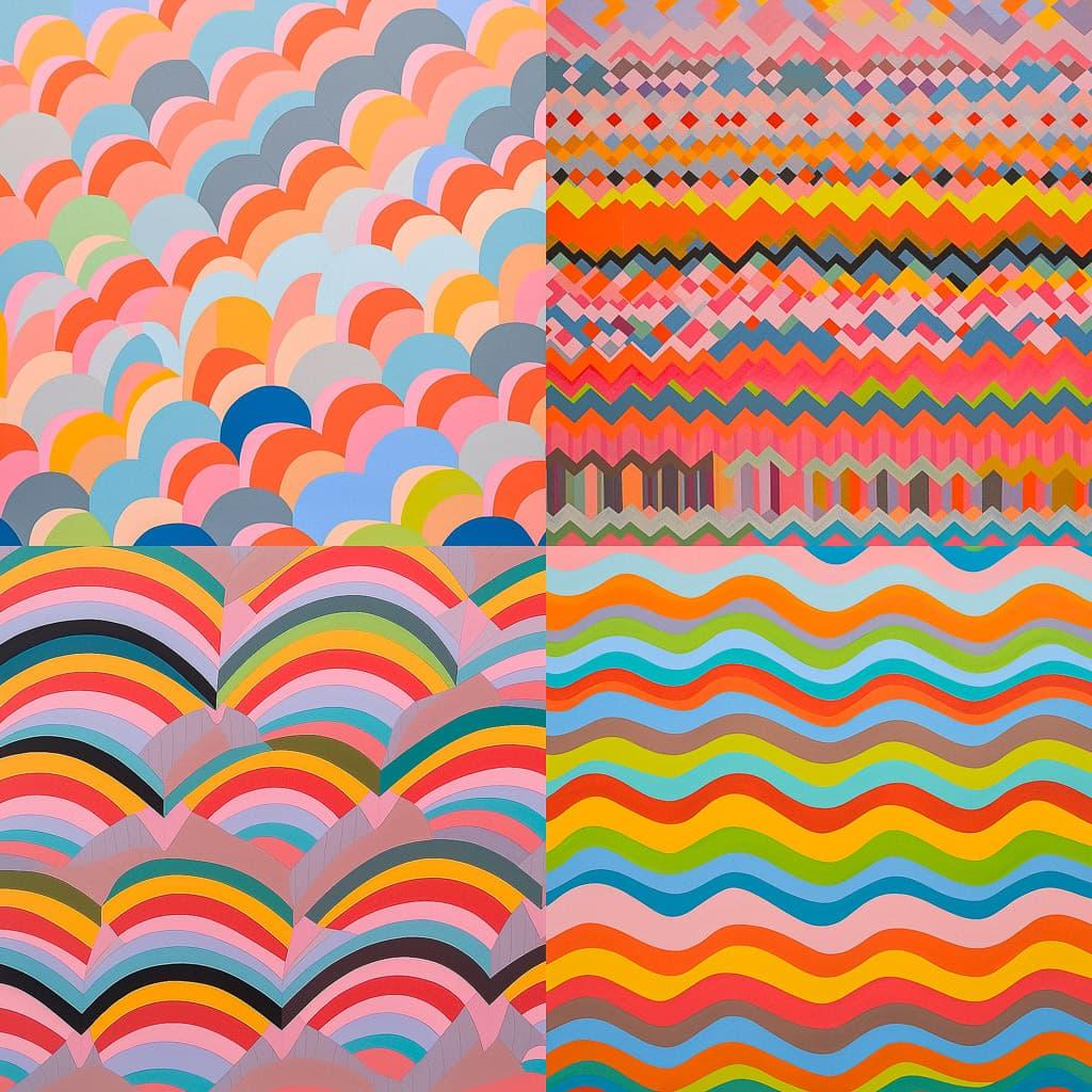 Michael Kidner style, Midjourney Niji 5, render 1 of 4
