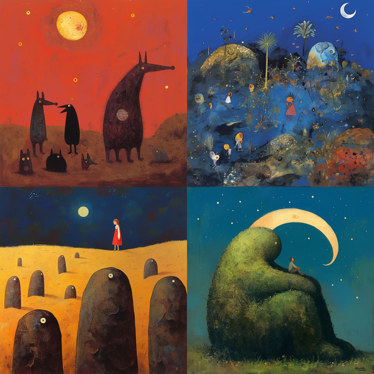 Michael Leunig style, Midjourney Niji 6, render 1 of 4