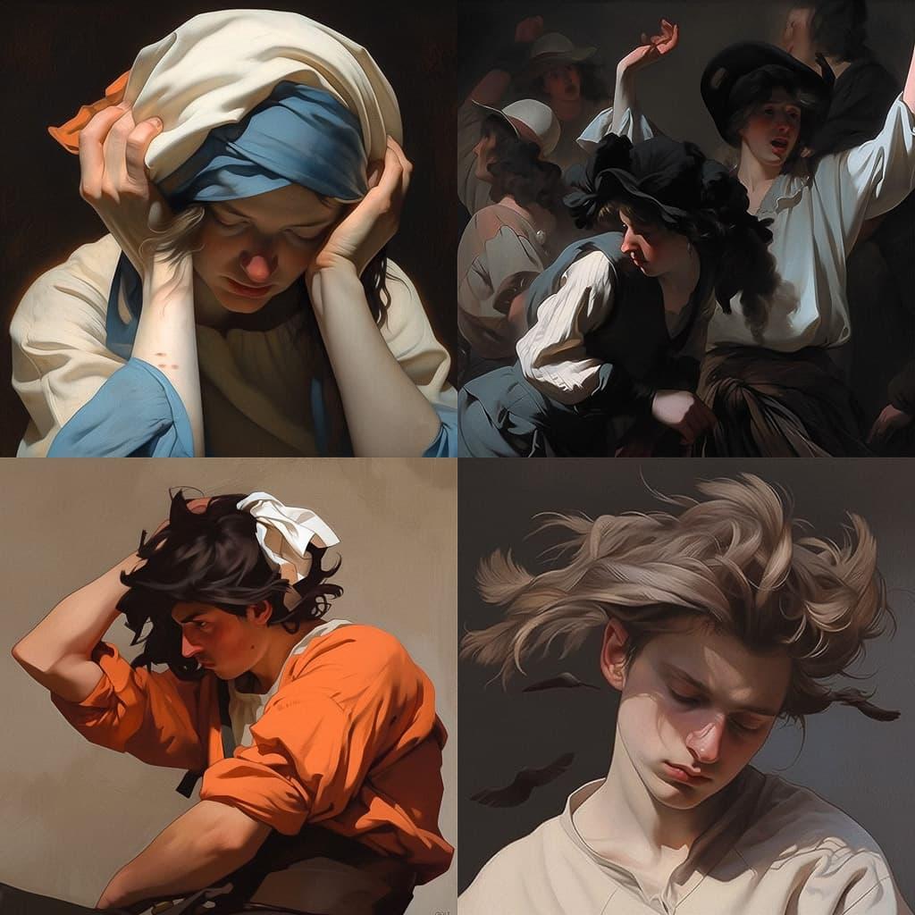 Michael Sweerts style, Midjourney Niji 5, render 1 of 4