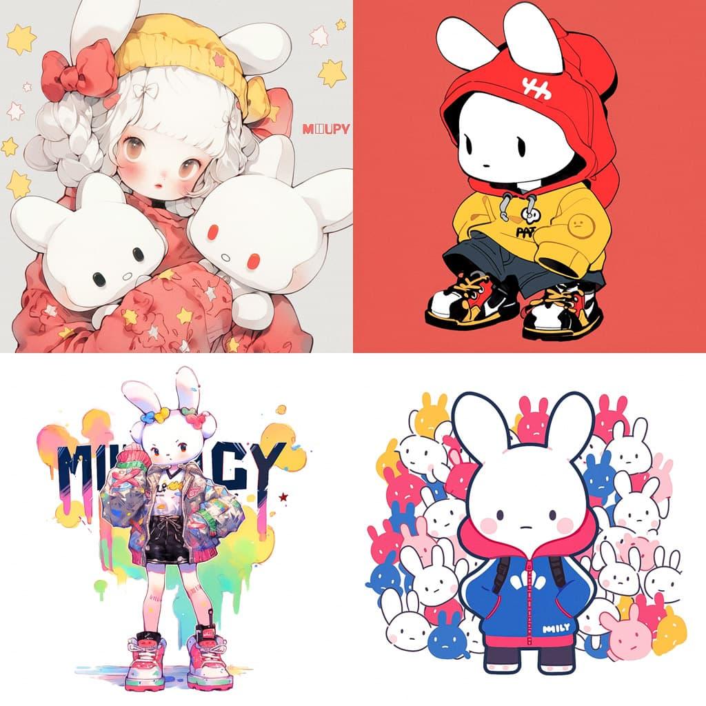 Miffy style, Midjourney Niji 5, render 1 of 4