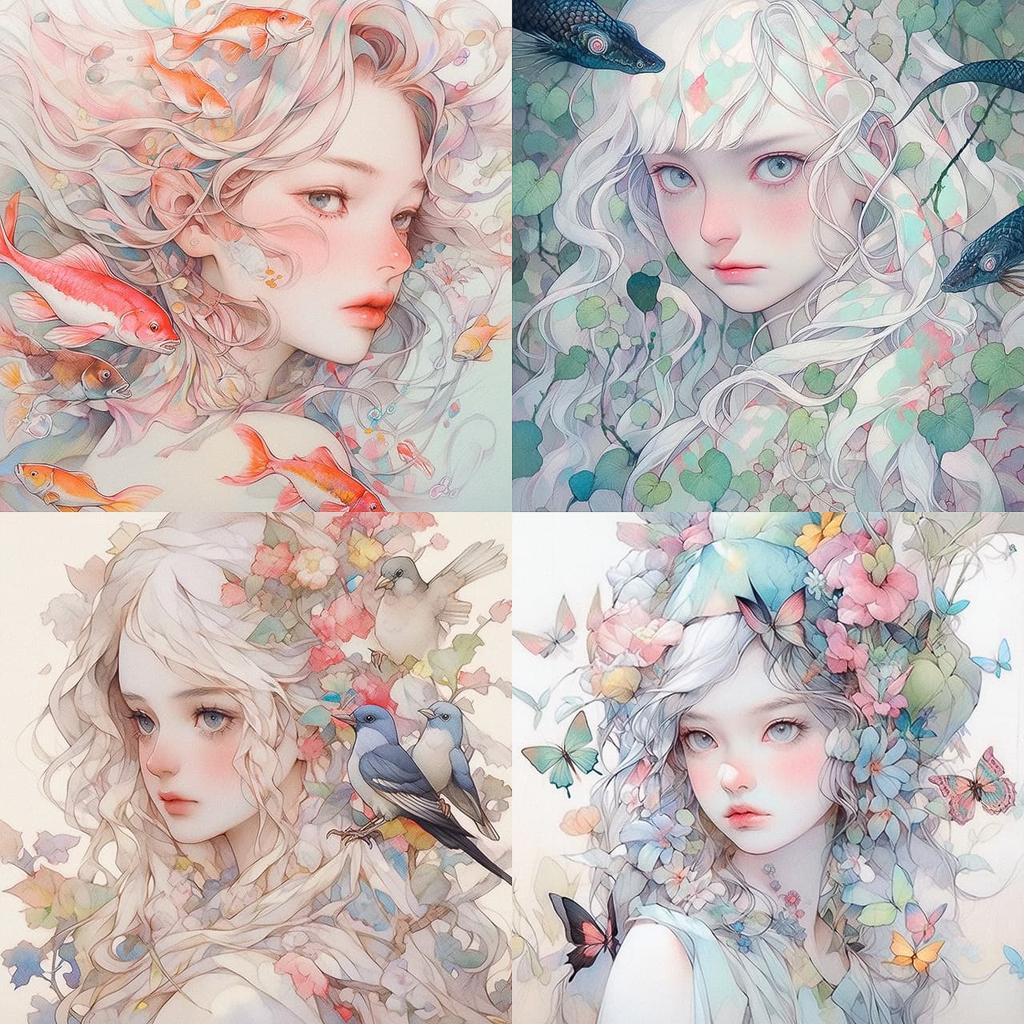 Miho Hirano style, Midjourney Niji 5, render 1 of 4