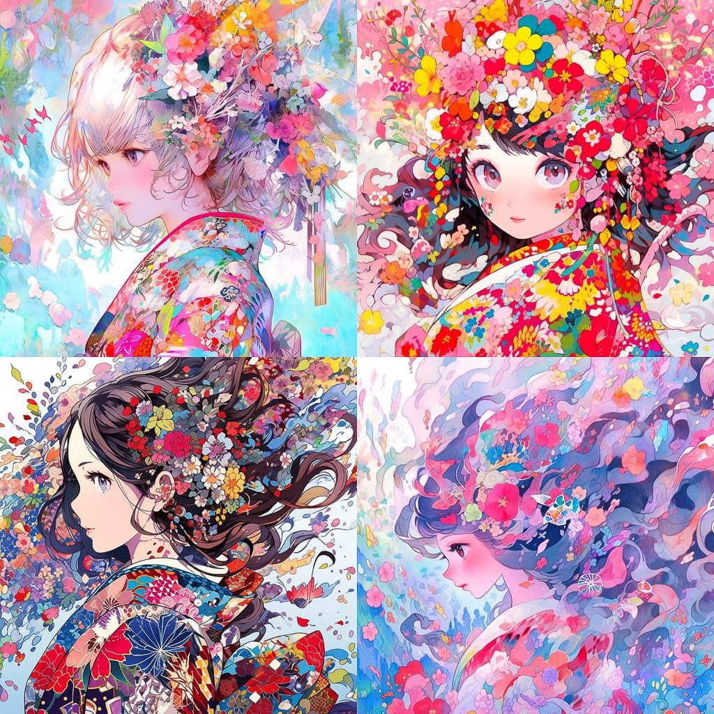 Mika Ninagawa style, Midjourney Niji 5, render 1 of 4