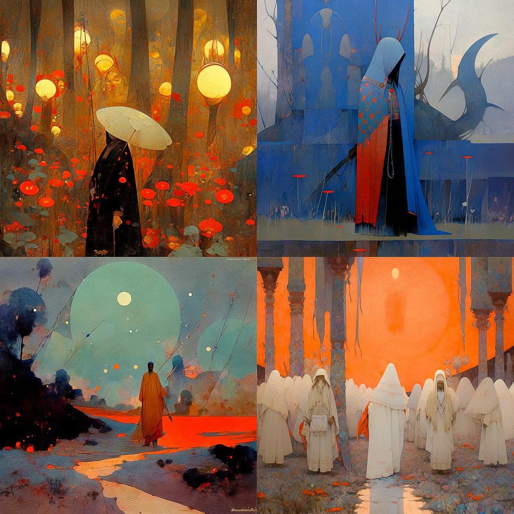 Mikalojus Konstantinas Ciurlionis style, Midjourney Niji 5, render 1 of 4