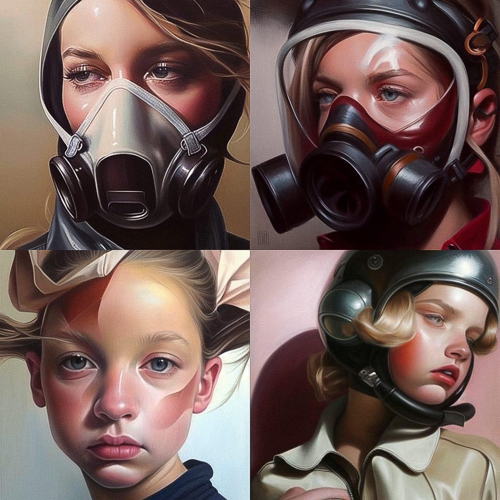 Mike Dargas style, Midjourney Niji 4, render 1 of 4