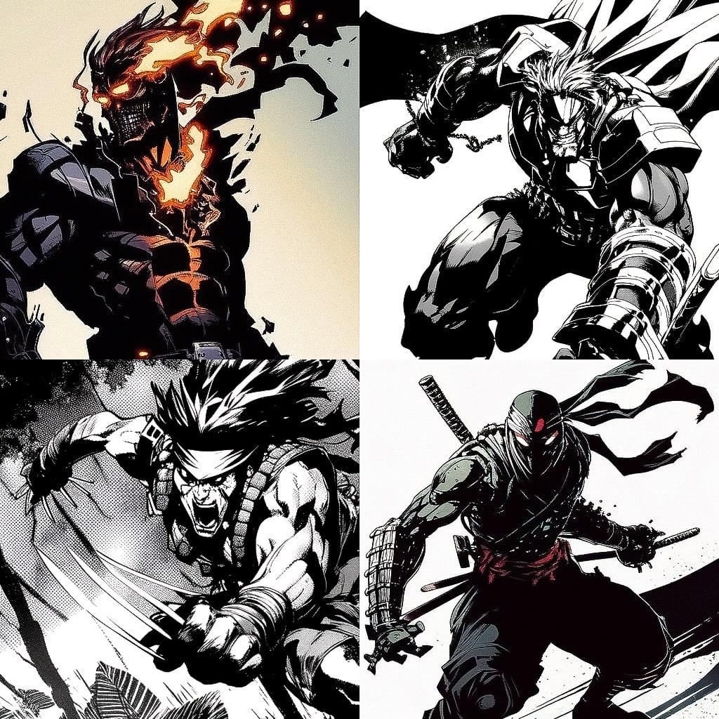 Mike Deodato style, Midjourney Niji 4, render 1 of 4
