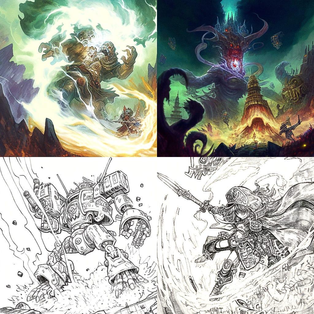 Mike Ploog style, Midjourney Niji 4, render 1 of 4