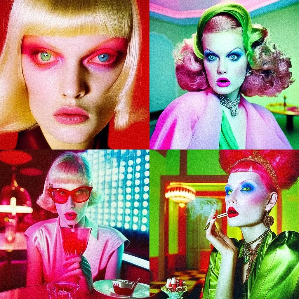 Miles Aldridge style, Midjourney Niji 4, render 1 of 4