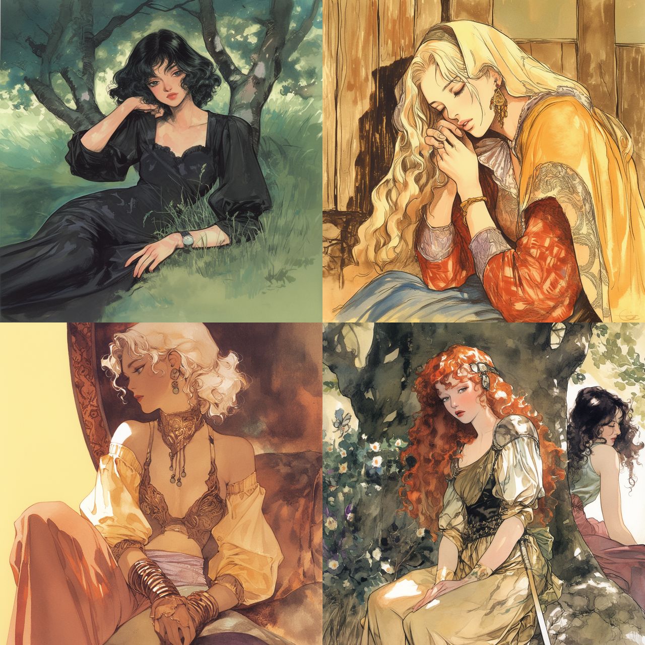 Milo Manara style, Midjourney Niji 6, render 1 of 4