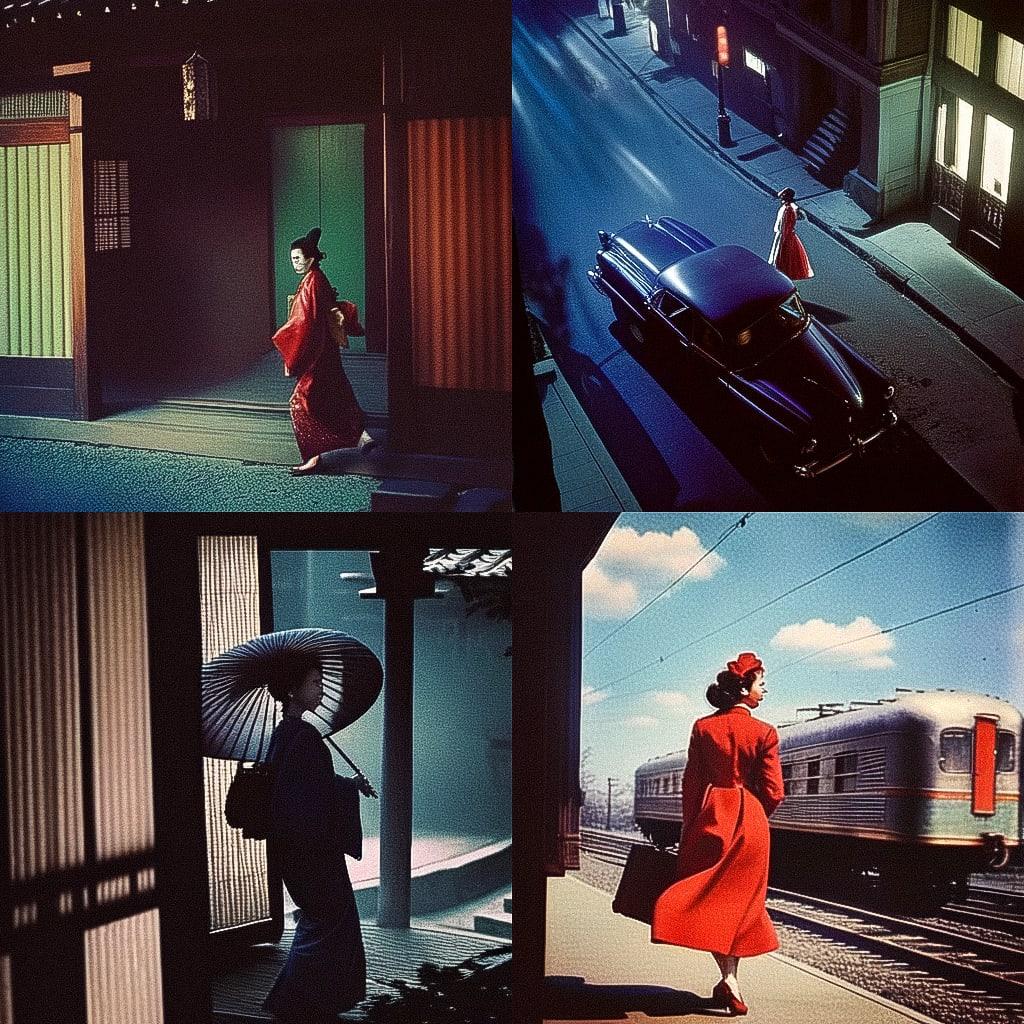 Milton H. Greene style, Midjourney Niji 4, render 1 of 4