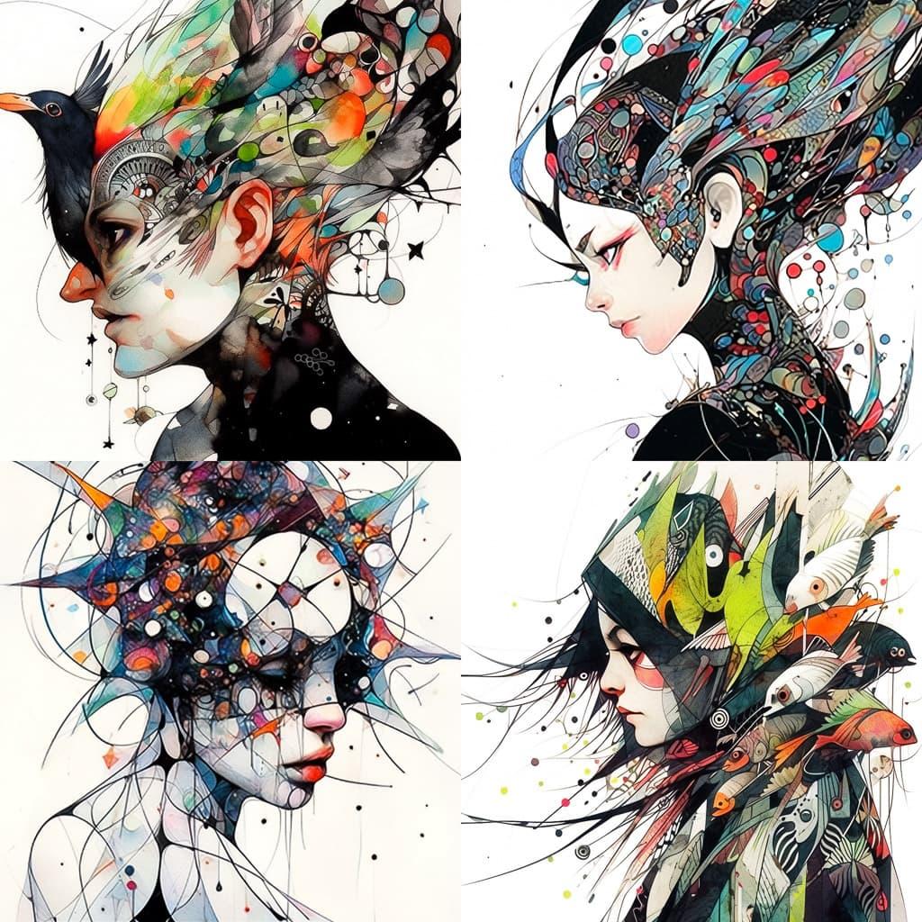 Minjae Lee style, Midjourney Niji 5, render 1 of 4