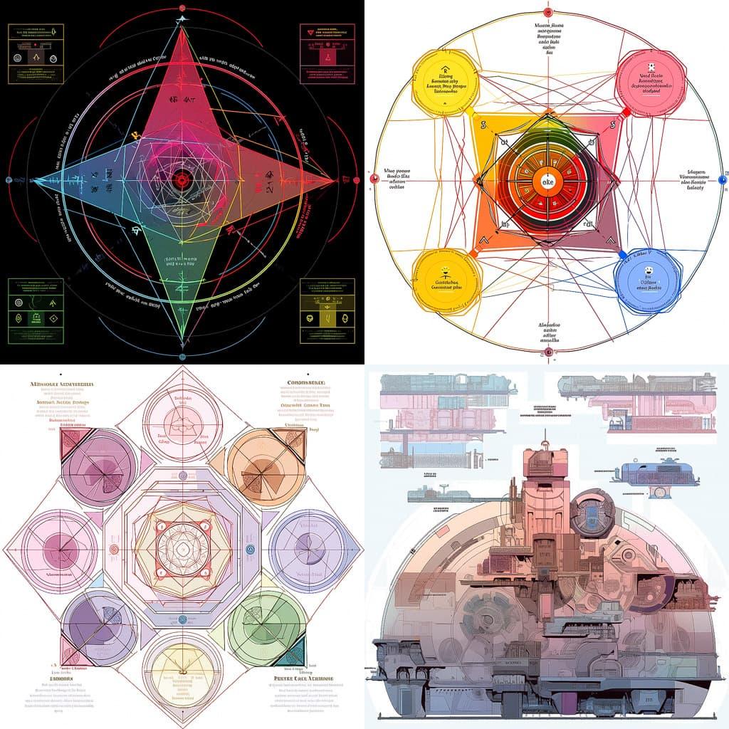 Minkowski diagram style, Midjourney Niji 5, render 1 of 4