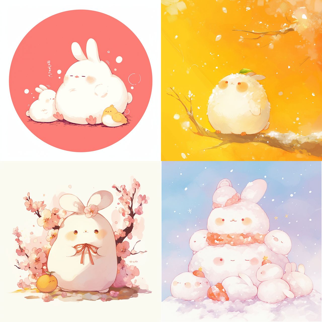 Molang style, Midjourney Niji 6, render 1 of 4