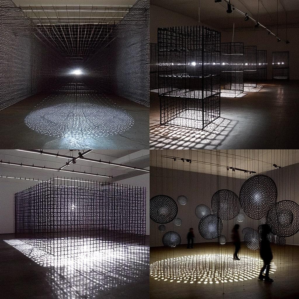 Mona Hatoum style, Midjourney Niji 4, render 1 of 4