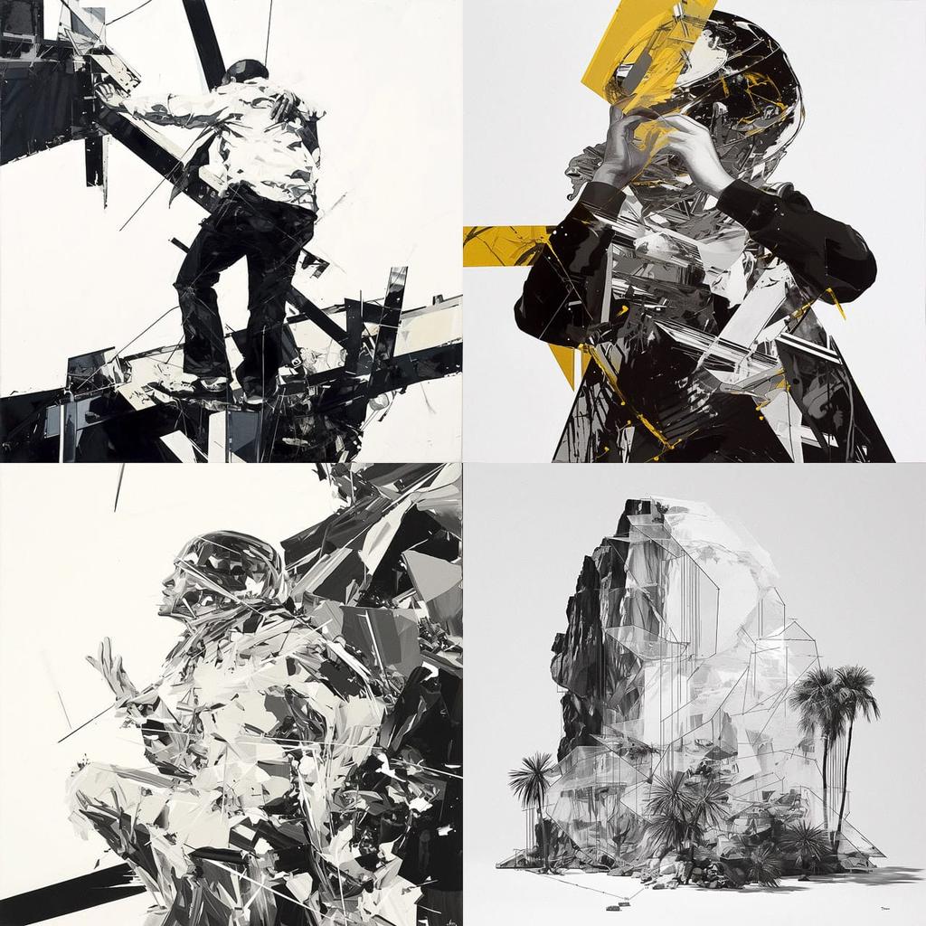 Monica Bonvicini style, Midjourney Niji 6, render 1 of 4
