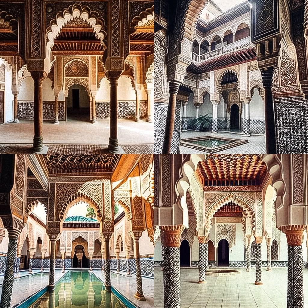 Moorish architecture style, Midjourney Niji 4, render 1 of 4