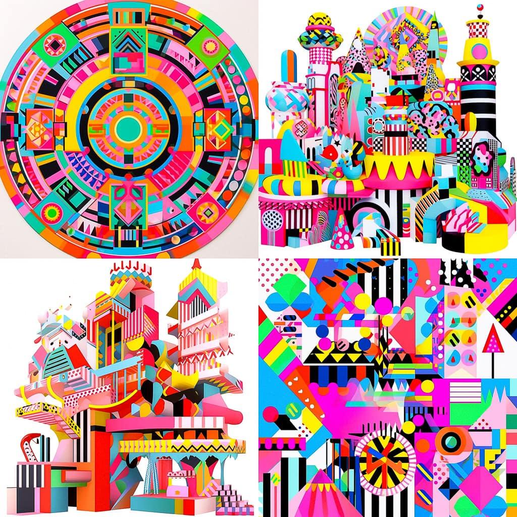 Morag Myerscough style, Midjourney Niji 5, render 1 of 4